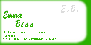 emma biss business card